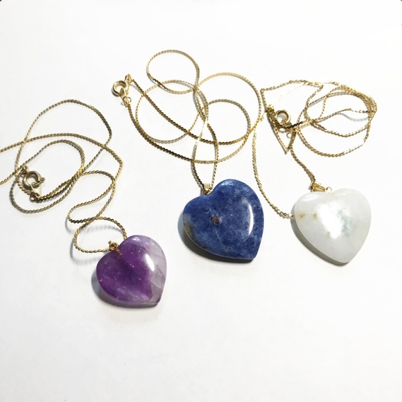 JADE HEART NECKLACES - Picture 1 of 1